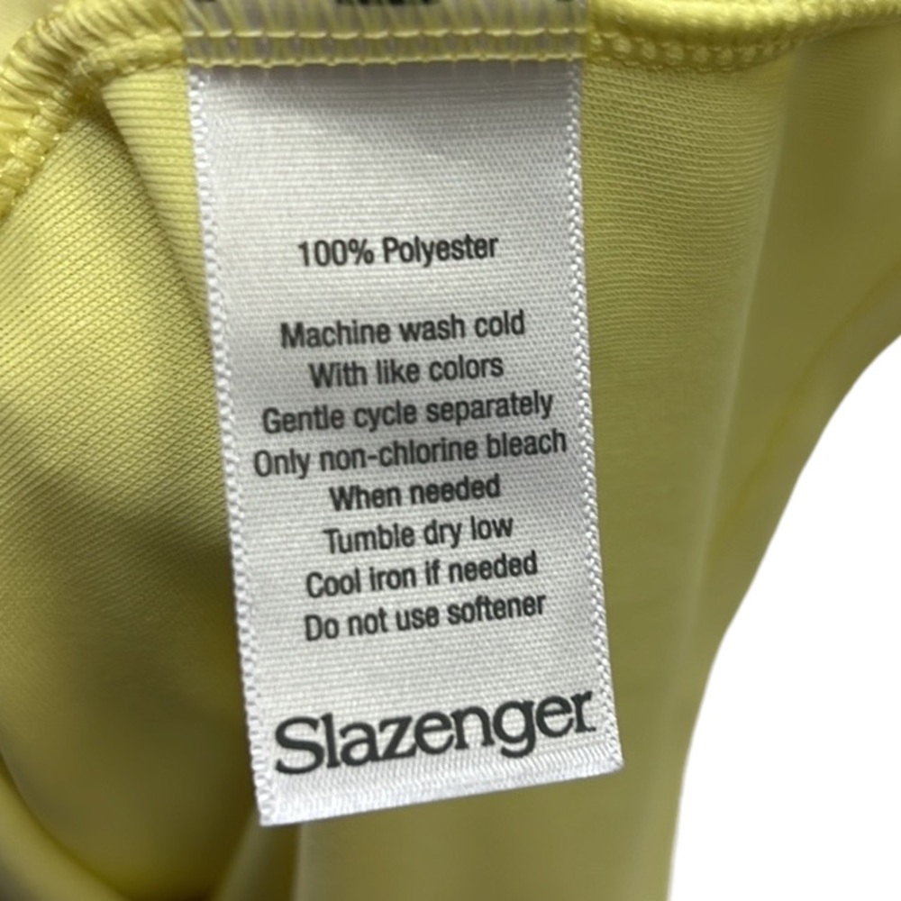 Slazenger Yellow Golf Performance Snap Detail Short Sleeve Top Size XL - Picture 7 of 9